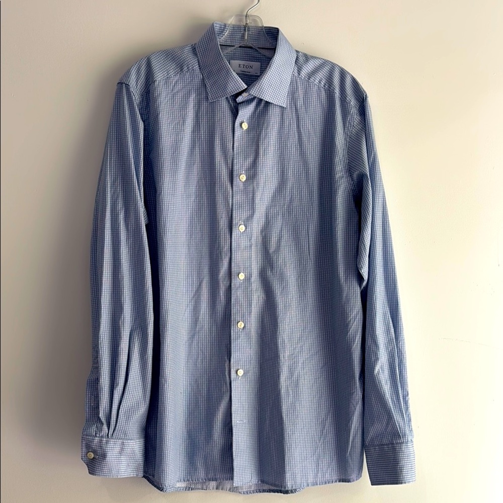 Eton Men's Blue Dress Shirt M